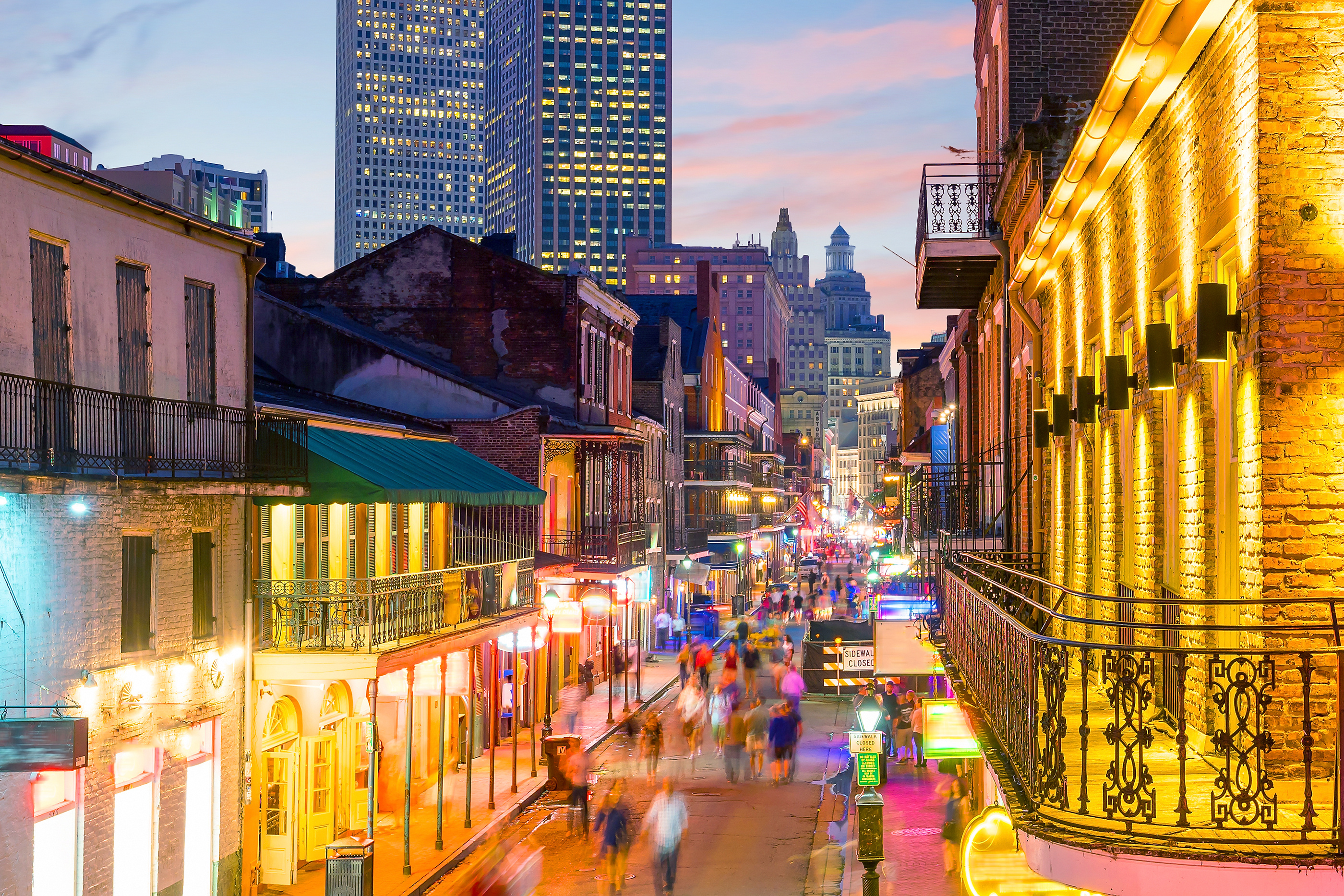 The French Quarter of New Orleans at dusk